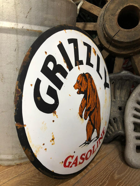 Grizzly Gasoline Metal Sign
