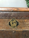 1890s German Moritz Madler Leipzig Wooden Suitcase