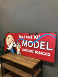 Model Smoking Tobacco Tobacco Metal Advertising Sign