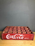 Vintage Kırmızı Renk Ahşap Şişe Cola Kasası