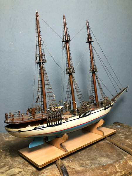 El Yapımı Büyük Ahşap Yelkenli / Gulet Maket 2