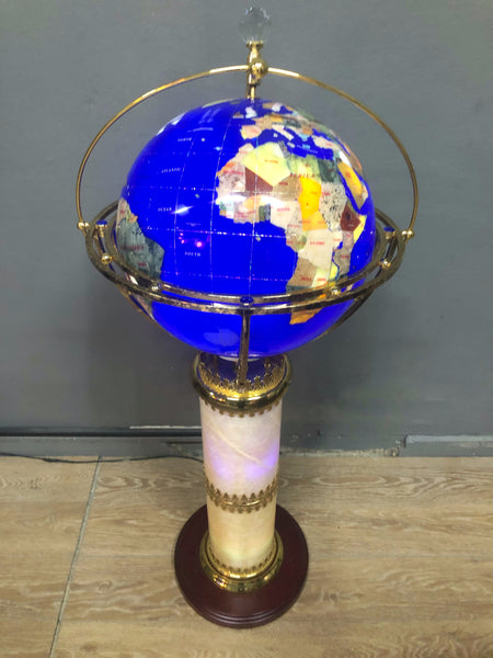 Mermer vb. Taşlardan Işıklı Dünya Küre