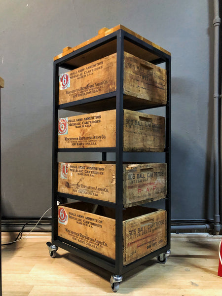 American Winchester Military Ammunition Chest Mobile Rack