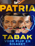 Patria Plate Tobacco Brand Metal Advertising Sign
