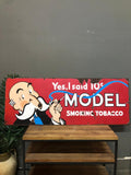 Model Smoking Tobacco Tobacco Metal Advertising Sign