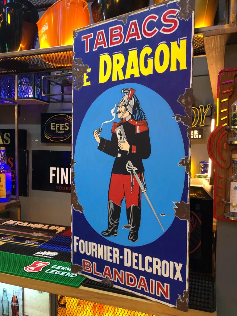 Tabacs Le Dragon Fournier Delcroix Tobacco Metal Advertising Sign ...