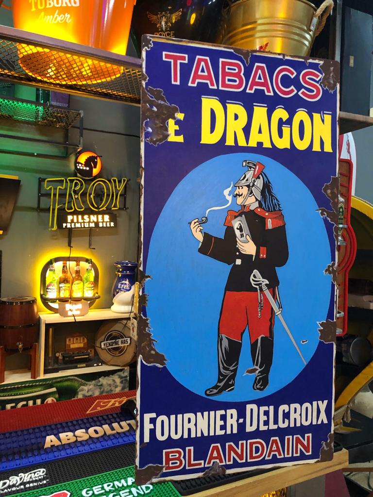 Tabacs Le Dragon Fournier Delcroix Tobacco Metal Advertising Sign ...