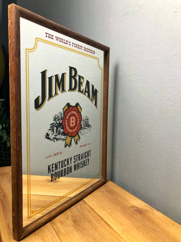 Original Jim-Beam Whiskey Under Glass Mirror