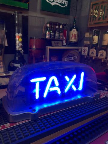 Glass Neon Taxi Illuminated Sign