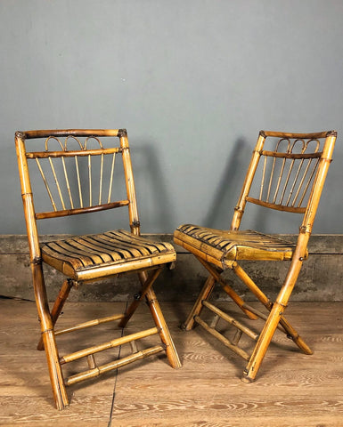 Folding Vintage Bamboo Chair
