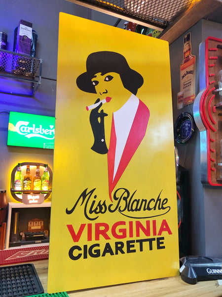 Miss Blanche Virginia Cigarettes Metal Advertising Sign