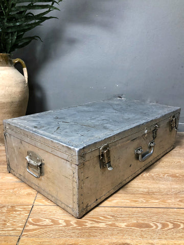 Old Aluminum Metal Suitcase