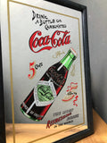 Original Coca Cola Under Glass Mirror